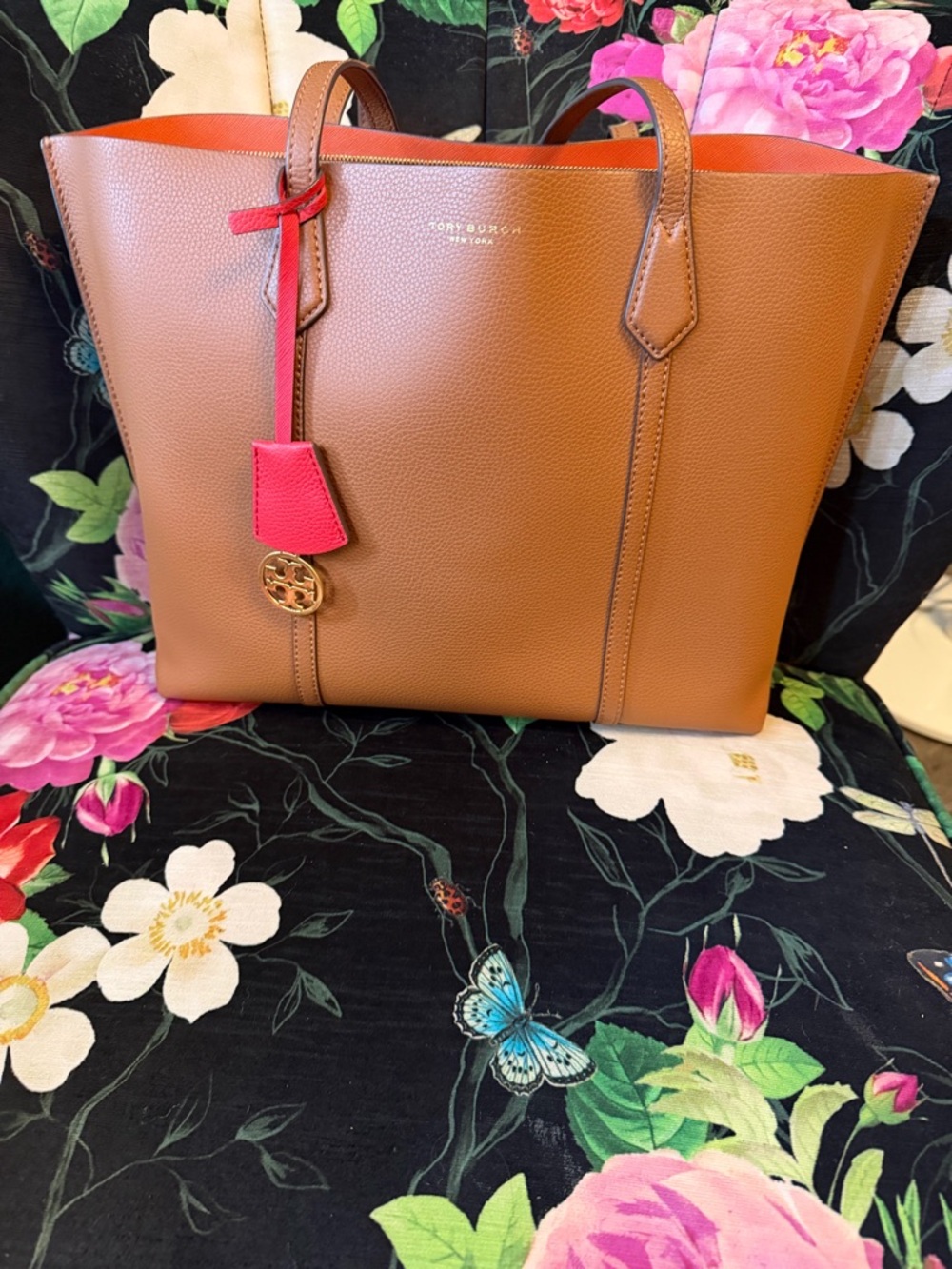 Tory Burch Perry Tote Canyon Orange women's Hand Bag - 53245